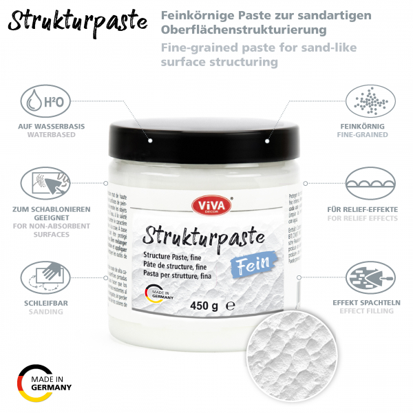 Strukturpaste Fein, Weiß, 450g