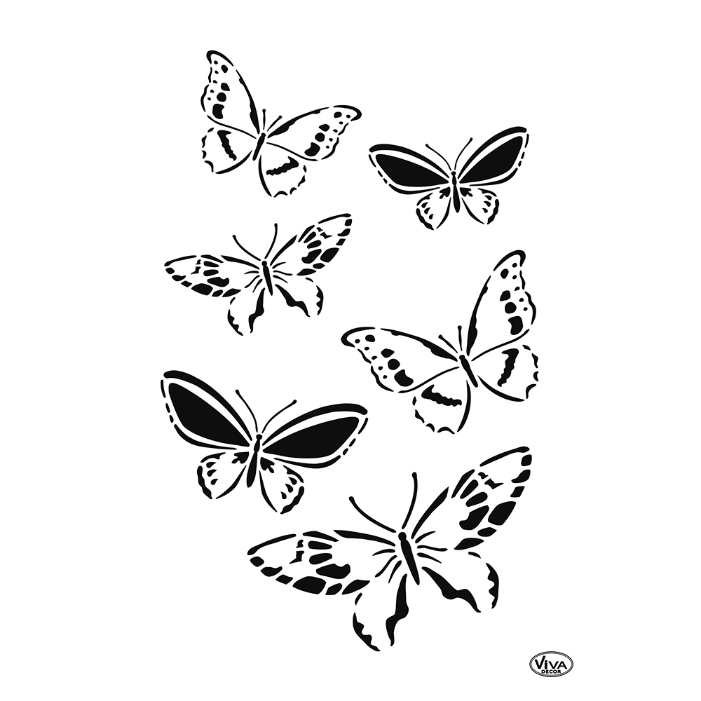 Viva Decor Butterfly Swarm Universal Stencil 8.27 x 11.69 
