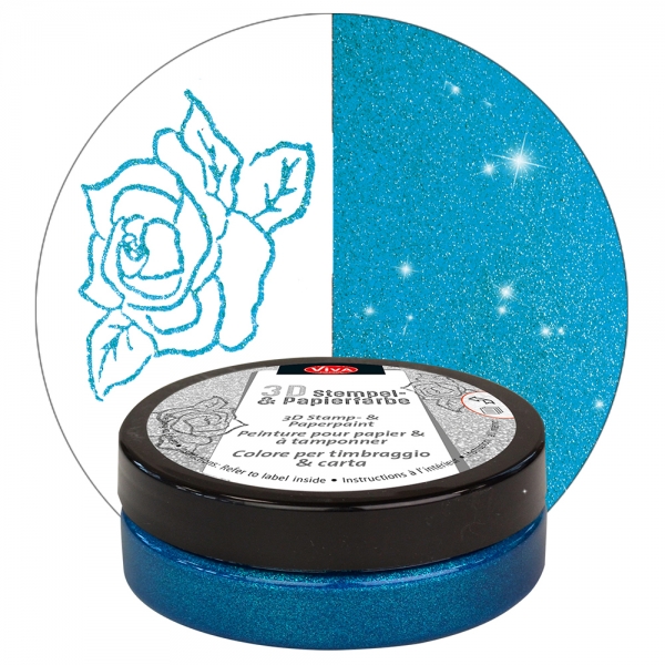 3D Stempel- und Papierfarbe Türkis