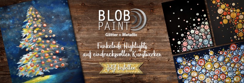 Blob Paint Glitter und Metallic - ideal zum Gestalten individueller Weihnachtsgeschenke