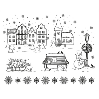 Viva Decor Clear Stamps 4er Set – Weihnachten Modern, Transparente Silikon-Stempel (wiederverwendbar)