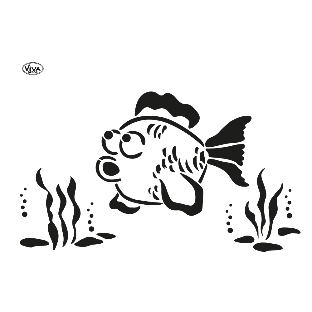 Stencil Airbrush Wandtattoo Forelle Fisch Tier 21x19 cm DIN A4 Schablone 