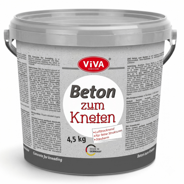 Viva Decor® Beton zum Kneten - 4,5 kg - Modellierbarer Bastelbeton