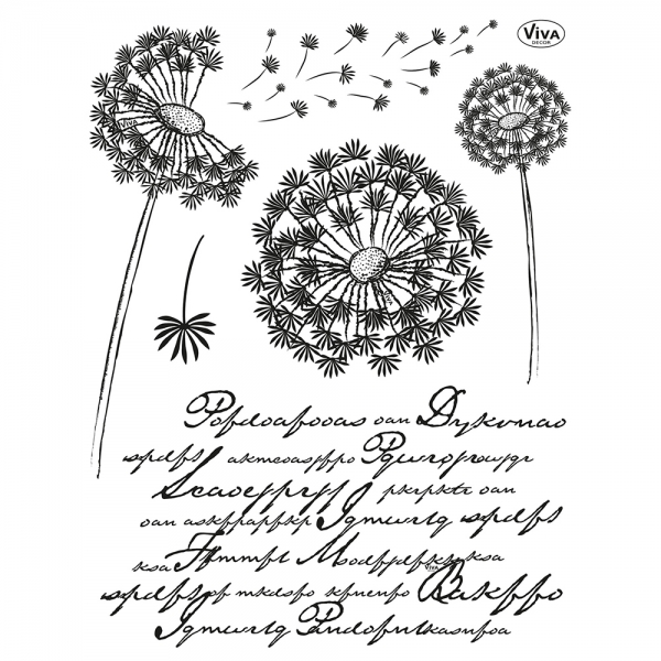 Clearstamp Stempelset mit Pusteblumen und Schrift