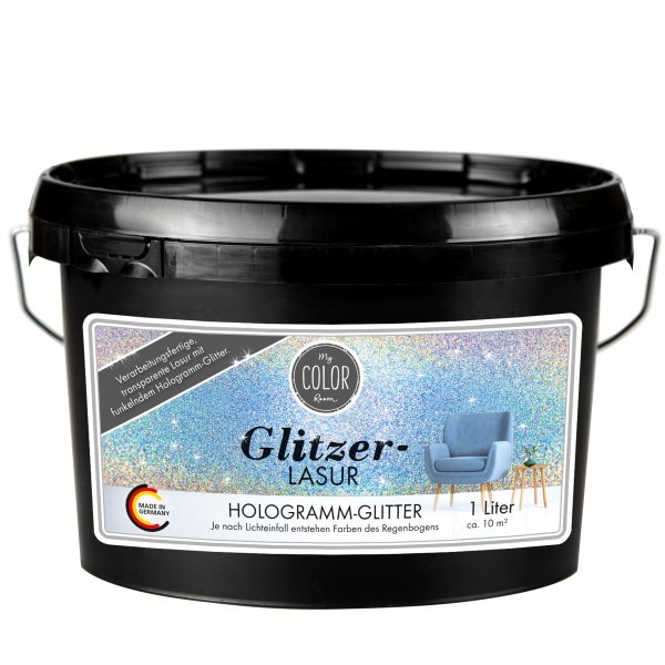 My COLOR Room® Glitzer-Lasur 1000 ml, transparente Glitzer Wandlasur