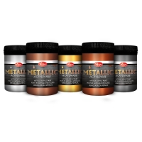 Metallic Acrylfarbe 5er Set - Silbergrau, Kupfer, Gold, Bronze und Silber