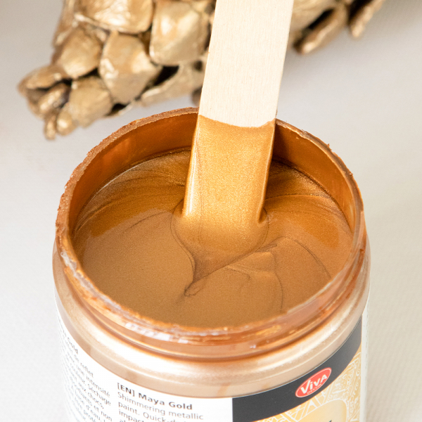 Viva Decor® Maya Gold Metallic-Lack 250 ml mit echten Metallpigmenten