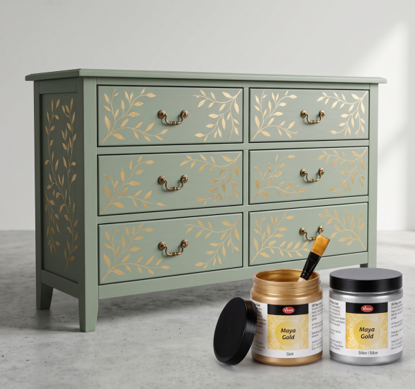 Viva Decor® Maya Gold Metallic-Lack 250 ml mit echten Metallpigmenten