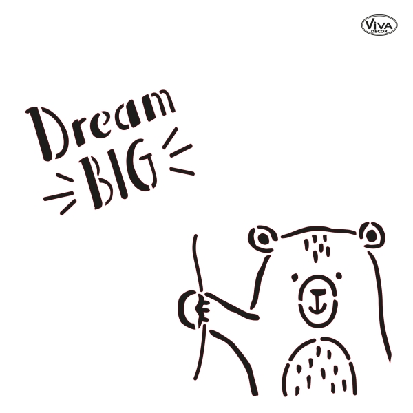 Universal-Schablone Big dream / Bär (19 x 19cm)