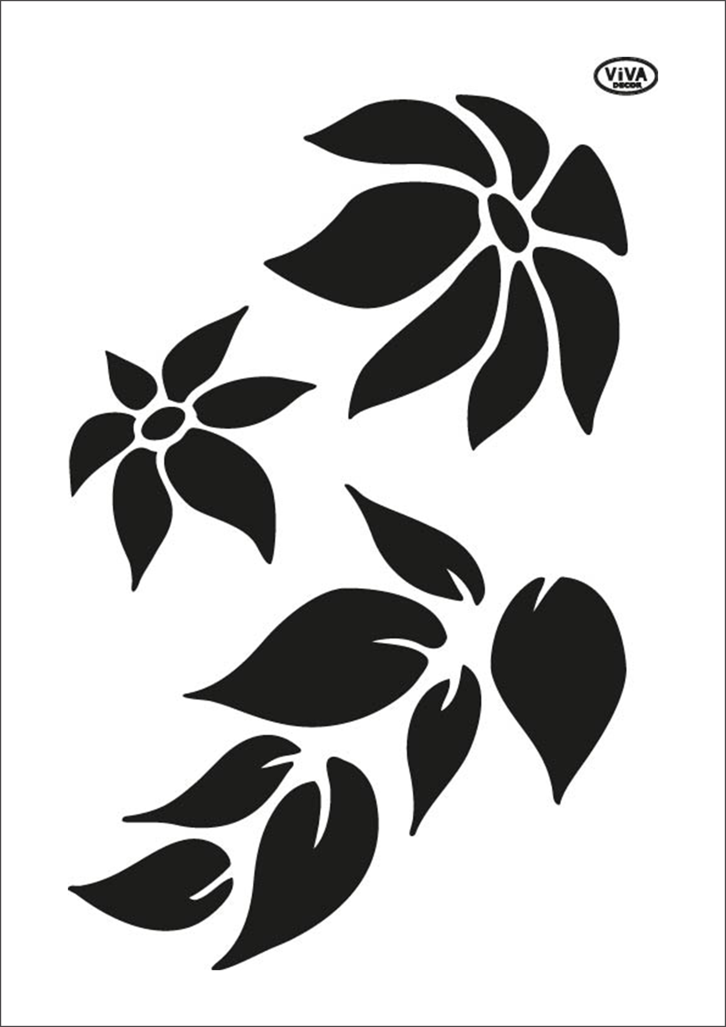 Universal-Schablone A4 Blumen Blätter | Ostern & Frühling | Universalschablonen | Schablonen | Schablonen | Viva Decor Online Shop - Farben direkt vom Hersteller